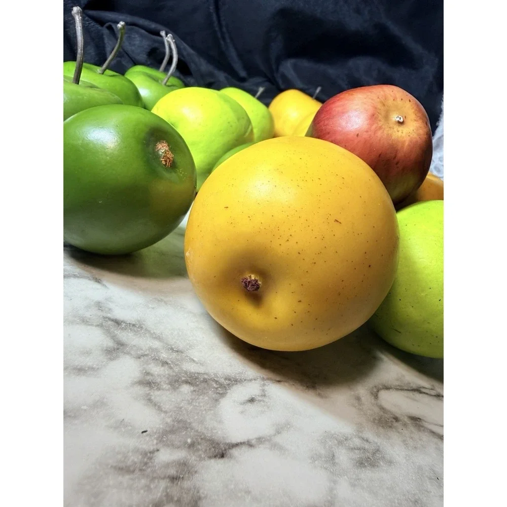 Set of 15 Faux Apples Realistic Decorative Fruit Green 3